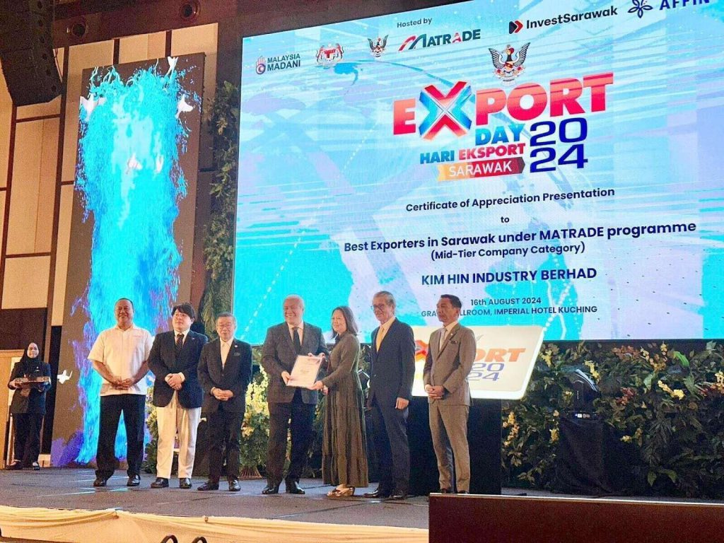 Kim Hin Industry Berhad Awarded Best Exporter at Sarawak Export Day 2024