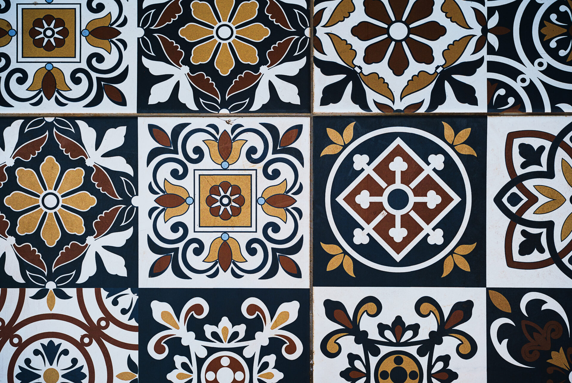 Mosaic from old tiles, ideal for arts and crafts background, pattern in oriental style. The concept of decorating a room or wallpaper for advertising