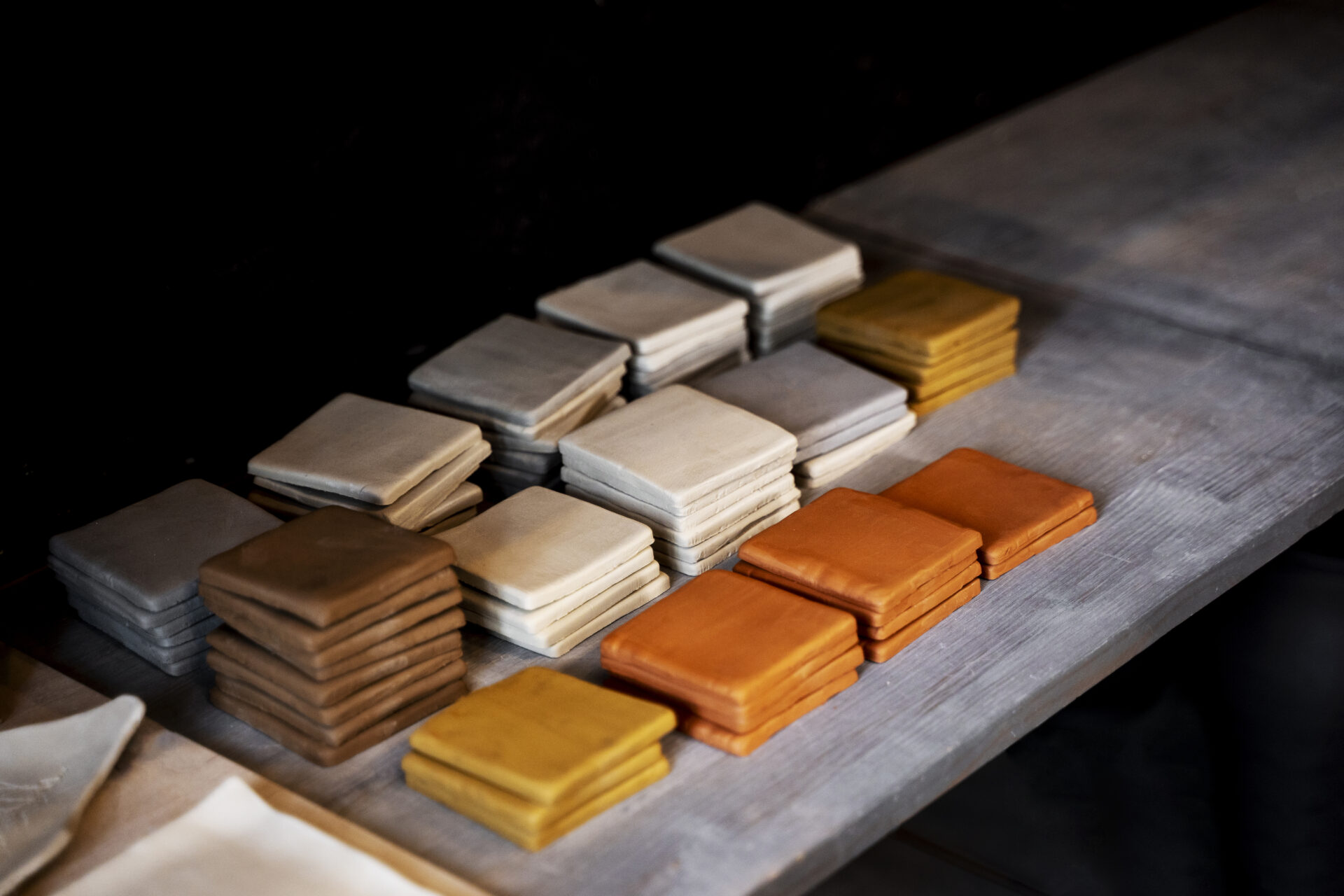 high angle clay pieces arrangement