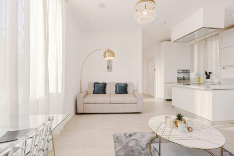 living room with perfect tiles