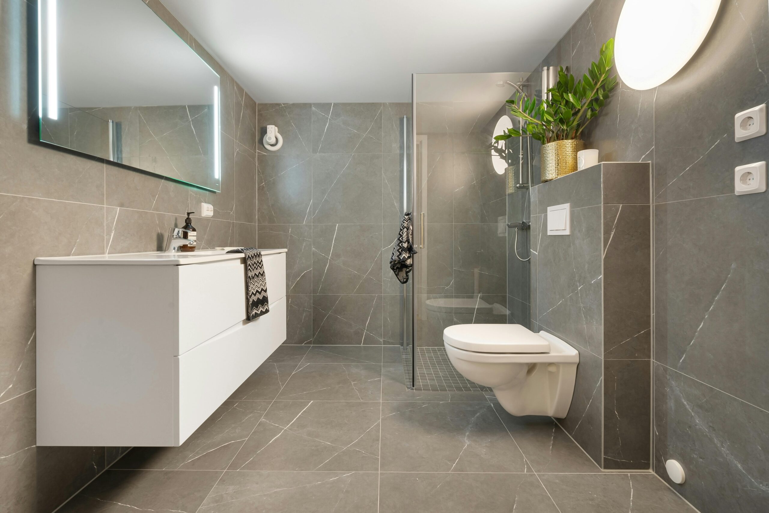 stone interior gray tiles